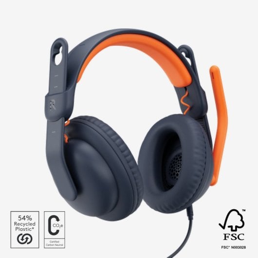 Logitech Zone Learn Auriculares Circumaurales para Estudiantes USB-C Azul/Naranja