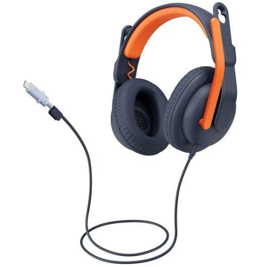 Logitech Zone Learn Auriculares Circumaurales para Estudiantes USB-C Azul/Naranja