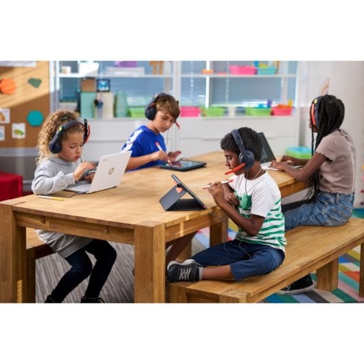 Logitech Zone Learn Auriculares Circumaurales para Estudiantes USB-C Azul/Naranja