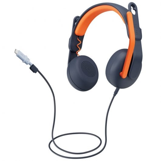 Logitech Zone Learn Auriculares Supraaurales para Estudiantes USB-C Azul/Naranja