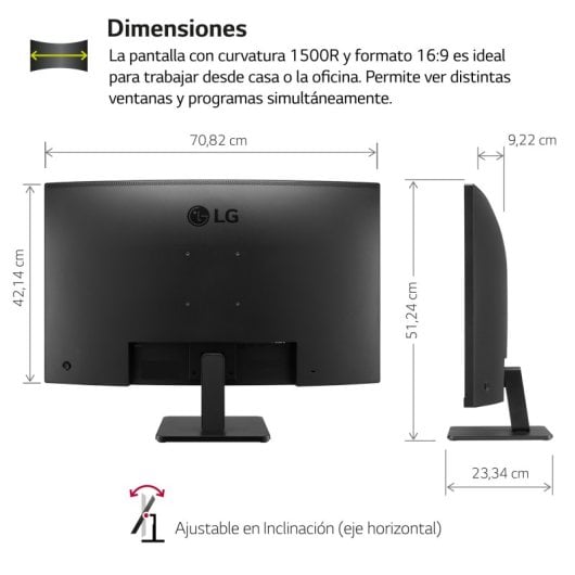 LG 32MR50C-B 31.5" LED FullHD 100Hz FreeSync Curva