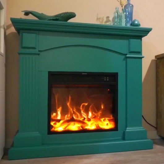 Chimenea Mural 1500w Chimenea Fuego Galia Turquesa