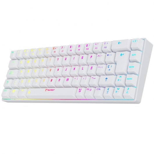 Tastiera da gioco meccanica wireless Tempest K20 Beast RGB TKL Mini bianca