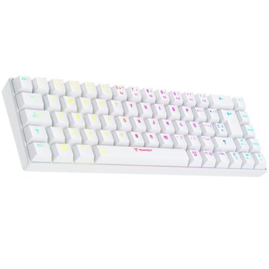 Tastiera da gioco meccanica wireless Tempest K20 Beast RGB TKL Mini bianca