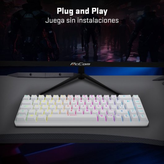 Tastiera da gioco meccanica wireless Tempest K20 Beast RGB TKL Mini bianca