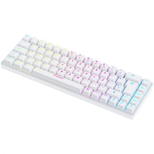 Tastiera da gioco meccanica wireless Tempest K20 Beast RGB TKL Mini bianca