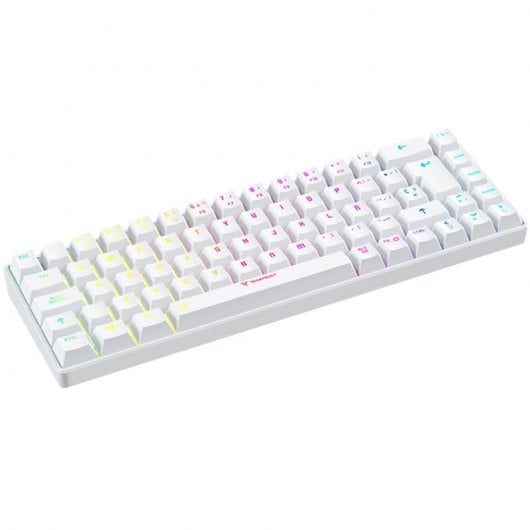 Tastiera da gioco meccanica wireless Tempest K20 Beast RGB TKL Mini bianca