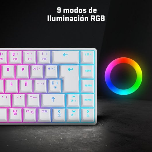 Tastiera da gioco meccanica wireless Tempest K20 Beast RGB TKL Mini bianca