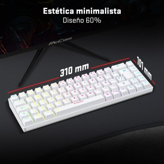 Tastiera da gioco meccanica wireless Tempest K20 Beast RGB TKL Mini bianca