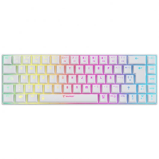 Tastiera da gioco meccanica wireless Tempest K20 Beast RGB TKL Mini bianca