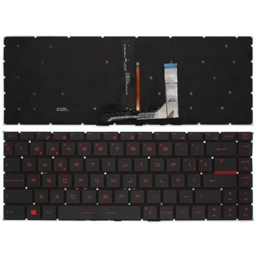 Teclado Retroiluminado Para Portátil Msi Gf63 Gf65 Gs65 Gs65vr Preto