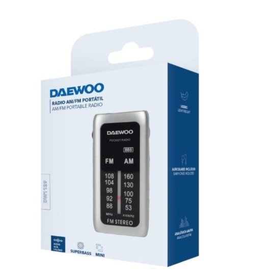Radio Portátil Daewoo DW1129 AM/FM Plata