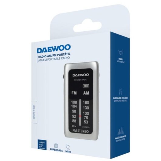 Radio Portátil Daewoo DW1129 AM/FM Plata