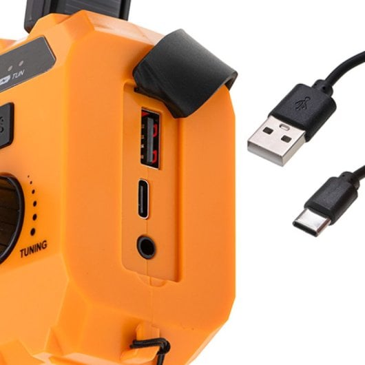 Adler AD 1197 Radio Solar Portátil con Linterna Naranja