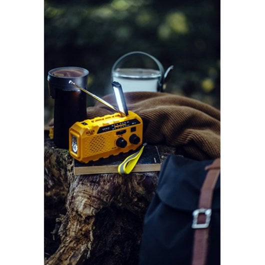 Adler AD 1197 Radio Solar Portátil con Linterna Naranja