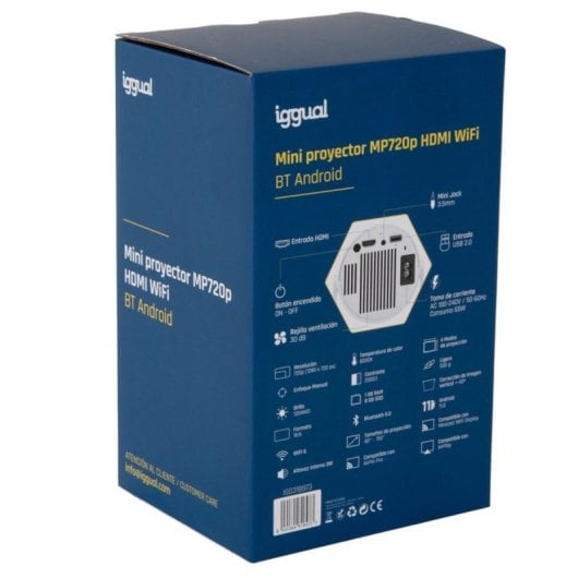 Projetor iggual MP720p 720p 120 Lúmenes 150" LED LCD Smart Portátil