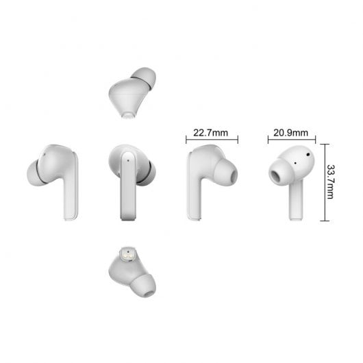 Cuffie wireless Daewoo In-Ear DW2005 con cancellazione del rumore e custodia di ricarica bianche