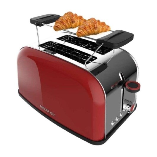 Tostapane Cecotec Toastin' time 850 Red 2 Fette Acciaio Supporto Panini 850W Rosso