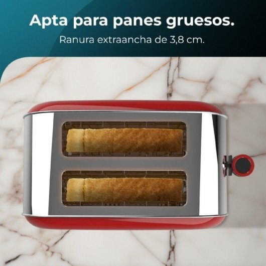 Tostapane Cecotec Toastin' time 850 Red 2 Fette Acciaio Supporto Panini 850W Rosso