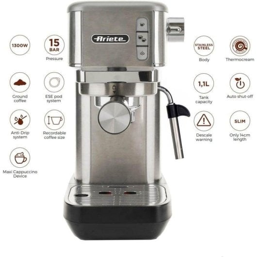 Caffettiera Espresso Ariete 1380 1,1L 15 bar Maxi-Cappuccino