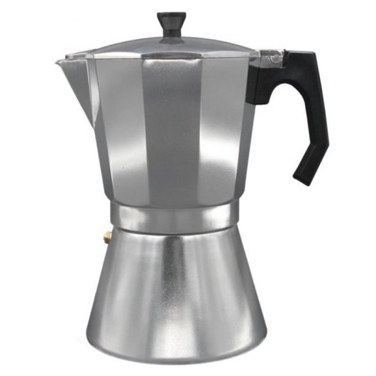 Cafetera Italiana Monix Induction Inox | 9 Tazas | Cuerpo Aluminio Y Base Acero | Apta Para Inducción | Color Negro