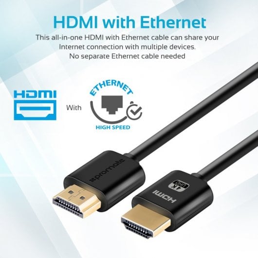 Promate Prolink4k2-150 Cable Alta Definición HDMI 4K 1.5m Negro