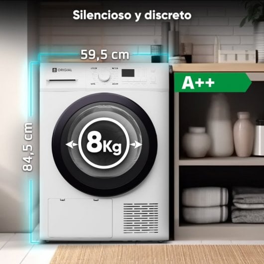 Origial DRYCARE ORIDRY8AW Secadora de Bomba de Calor Carga Frontal 8Kg A++ Blanca Reacondicionado