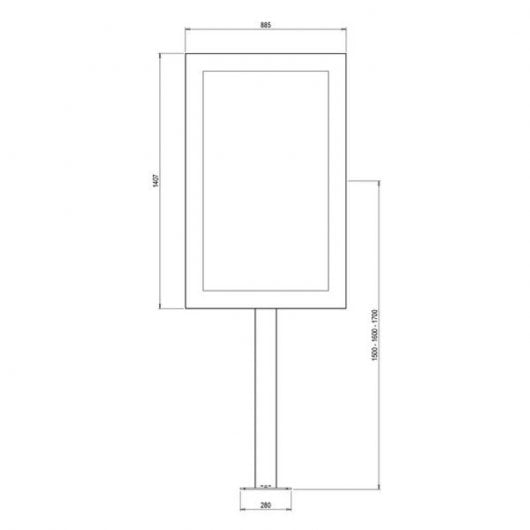 Kimex Support Vitrine Vissable avec Cadre pour Écrans 55" Vesa 400x400 Max