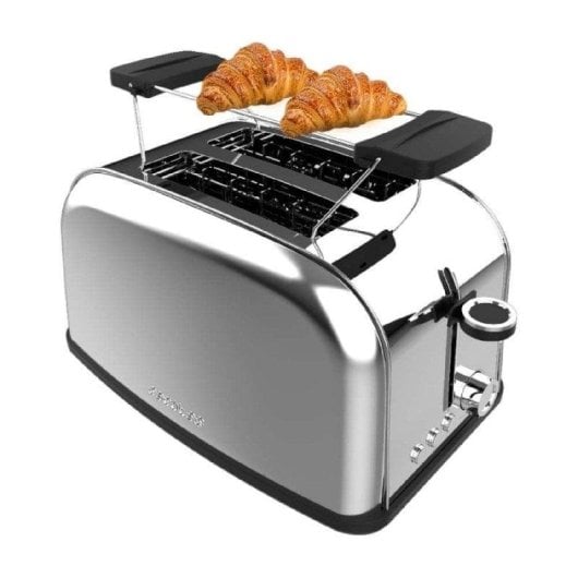 Toaster Cecotec Toastin' time 850 Inox 2 Scheiben Kurze Schlitze Edelstahl 850W Brötchenaufsatz