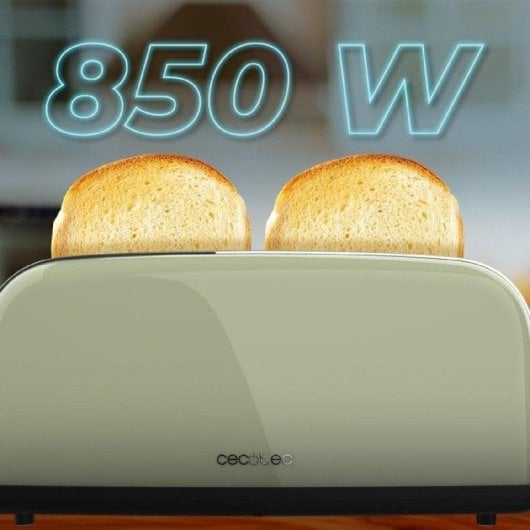 Toaster Cecotec Toastin' time 850 Green Long 850W Edelstahl lange Slot grün