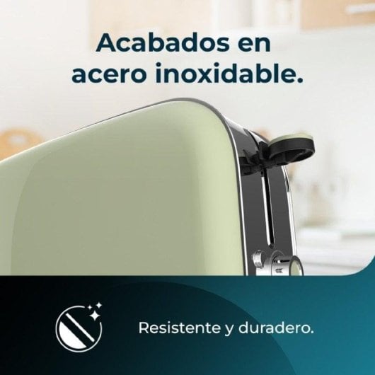 Toaster Cecotec Toastin' time 850 Green Long 850W Edelstahl lange Slot grün