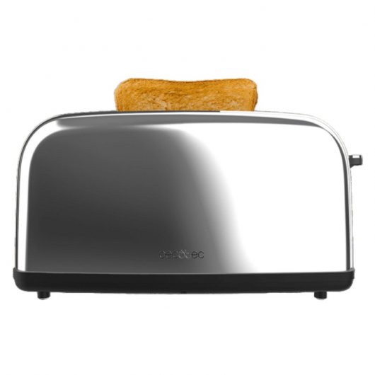 Cecotec Toastin' time 850 Inox Long Tostador 1 Rebanada Larga y Soporte para Panecillos en Plata