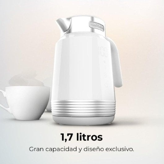 Chaleira elétrica Cecotec ThermoSense 600 Touch 1,7L 2200W branca com ajuste de temperatura