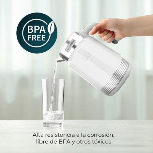 Chaleira elétrica Cecotec ThermoSense 600 Touch 1,7L 2200W branca com ajuste de temperatura