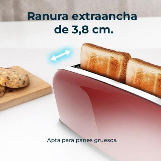Toaster Cecotec Toastin' time 850 Red Long Lite 850W Langer Schlitz Rot