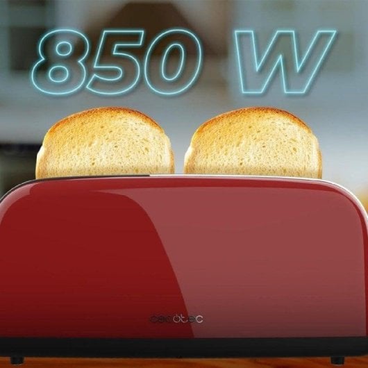 Cecotec Toastin' time 850 Red Long Lite Tostador 1 Rebanada Larga 850W en Rojo