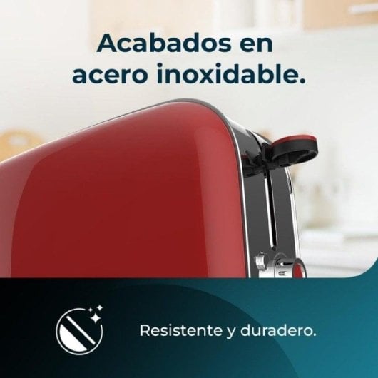 Cecotec Toastin' time 850 Red Long Lite Tostador 1 Rebanada Larga 850W en Rojo