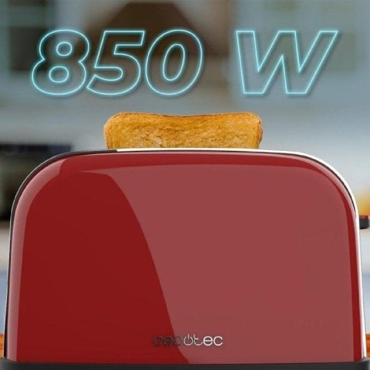 Grille-pain Cecotec Toastin' time 850 Red Lite 850W 2 fentes acier inoxydable rouge
