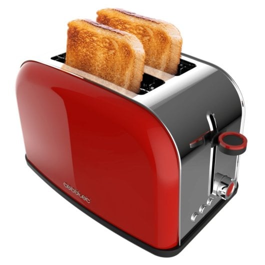 Grille-pain Cecotec Toastin' time 850 Red Lite 850W 2 fentes acier inoxydable rouge