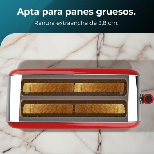 Tostapane Cecotec Toastin' time 1500 Red Lite 2 Fessure Lunghe 1500W Rosso