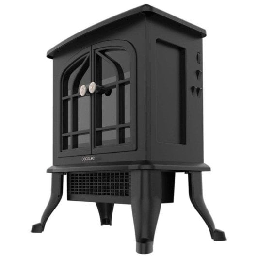 Chaminé Elétrica Cecotec ReadyWarm 2000 Flames 2000W Preto Termostato Efeito Chama