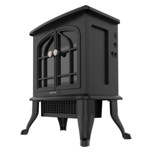 Chaminé Elétrica Cecotec ReadyWarm 2000 Flames 2000W Preto Termostato Efeito Chama