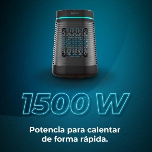 Aquecedor Cerâmico Cecotec ReadyWarm 1550 Max Ceramic Rotate Black 1500W Silencioso