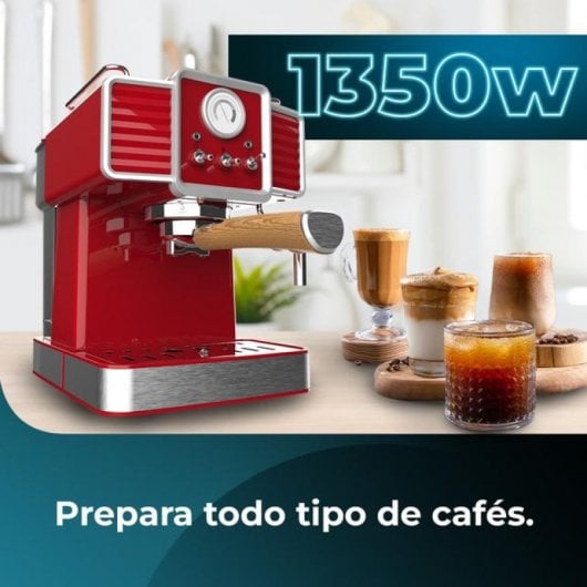 Cecotec Power Espresso 20 Tradizionale Light Red Cecotec Espresso- und Cappuccino-Kaffeemaschine 20 Riegel