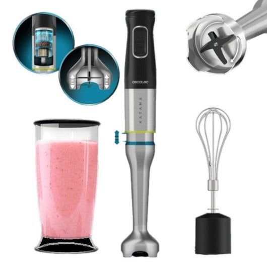 Licuadora Cecotec Katana 15 Cream B 1500W 4 Lames Titanium Noir Pie XL Turbo