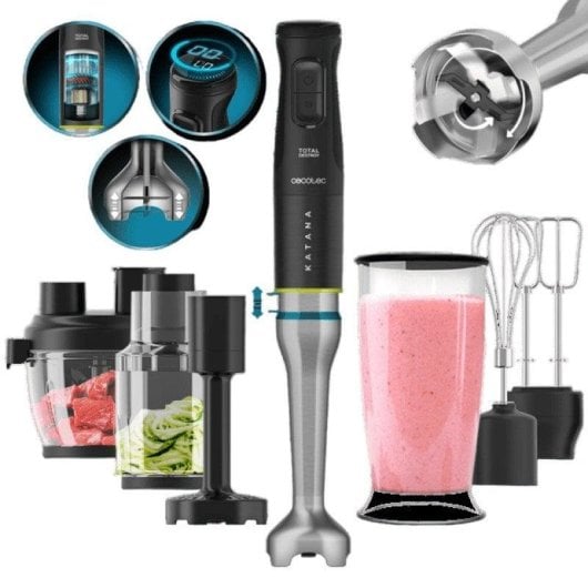 Licuadora Cecotec Katana 15 TotalDestroy Full B Screen 1500W Preto Acessórios