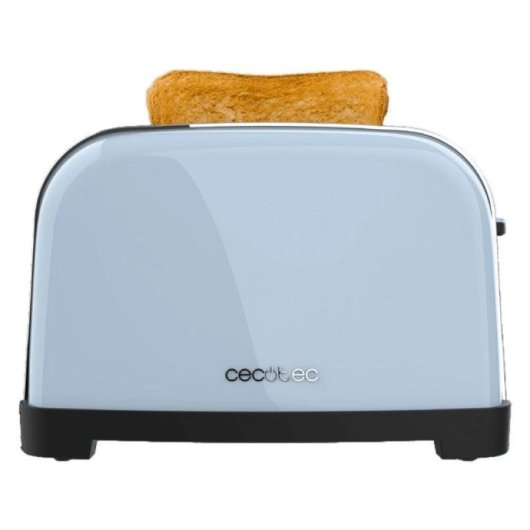 Cecotec Toastin' time 1700 Double Blue Tostadora 4 Rebanadas Cortas y Soporte de Panecillos Azul