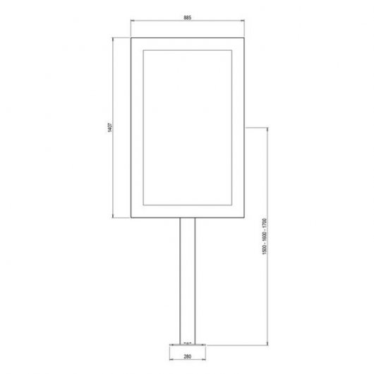 Kimex Soporte de Escaparate Atornillable con Marco para Pantallas 55" Vesa 400x600 Max