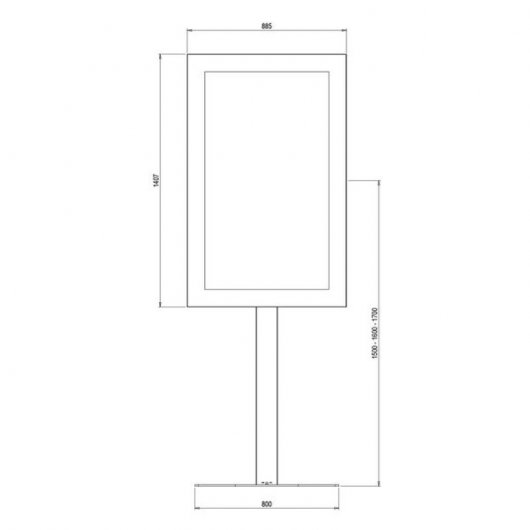 Kimex Support Vitrine avec Cadre pour Écrans 55" Vesa 400x600 Max