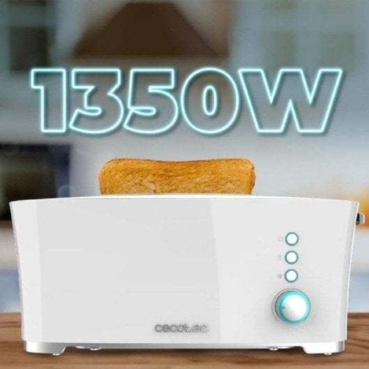 Toaster Cecotec Toast&Taste Extra Double W 1350W Doppel-Schlitz Weiß Auftaufunktion